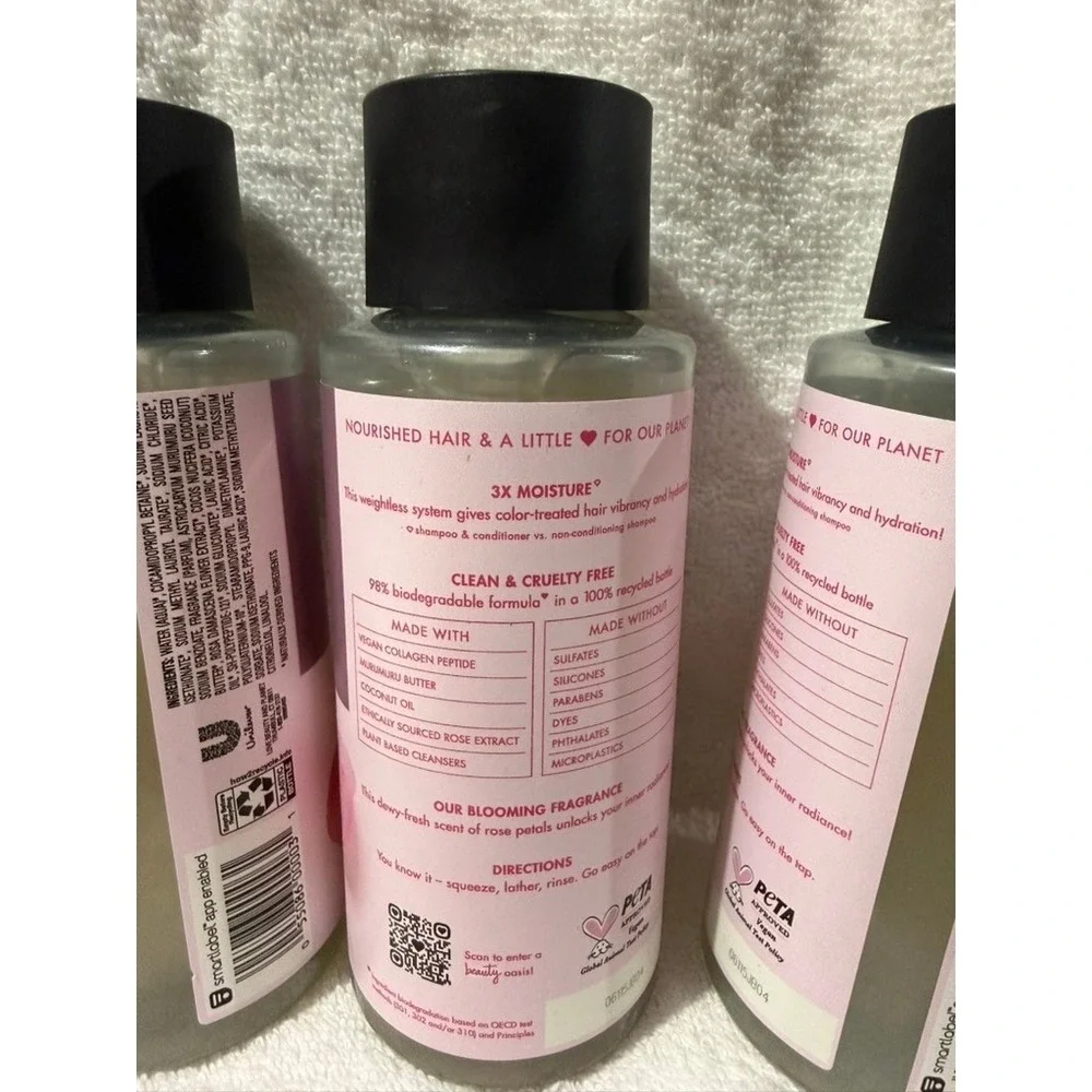 3- Love Beauty and Planet Vegan Collagen Shampoo Murumuru Butter Rose 13.5oz